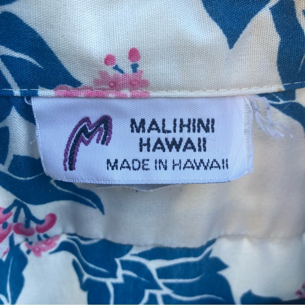 Vintage‎ Malihini Hawaiian Shirt Made In USA Floral Resort Camp Med
